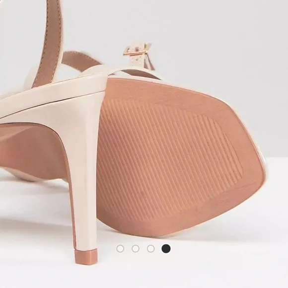 ASOS HEELED DANDALS Elegant Cream Ankle Strap Heels - Picture 3 of 4